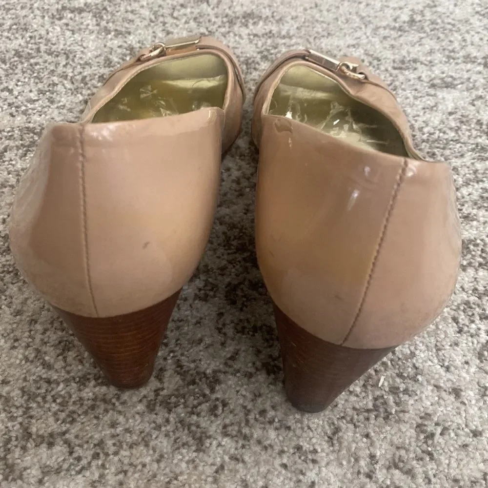 Coach Tan Wedge Patent Leather Shoes 1-